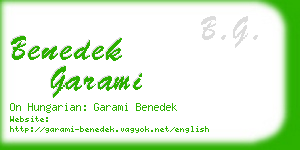 benedek garami business card